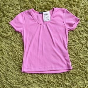 NWT Soft Bubblegum Pink Brandy Melville V-Neck